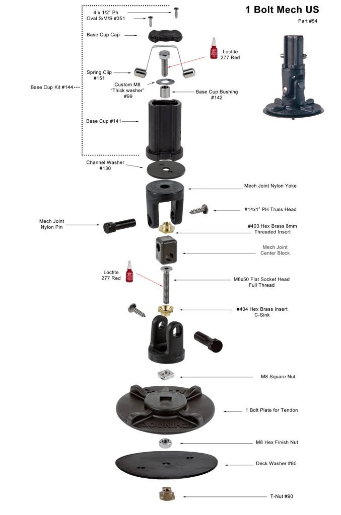 Chinook Mast Base 1-Bolt Mechanical 2 Chinook Mast Base 1-Bolt Mechanical - Image 2
