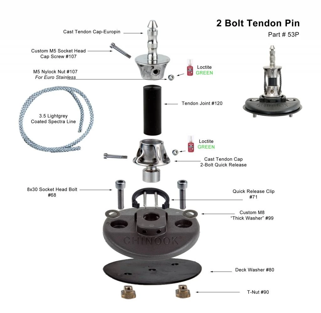 Chinook Mast Base 2-Bolt Tendon Europin 1 Chinook Mast Base 2-Bolt Tendon Europin